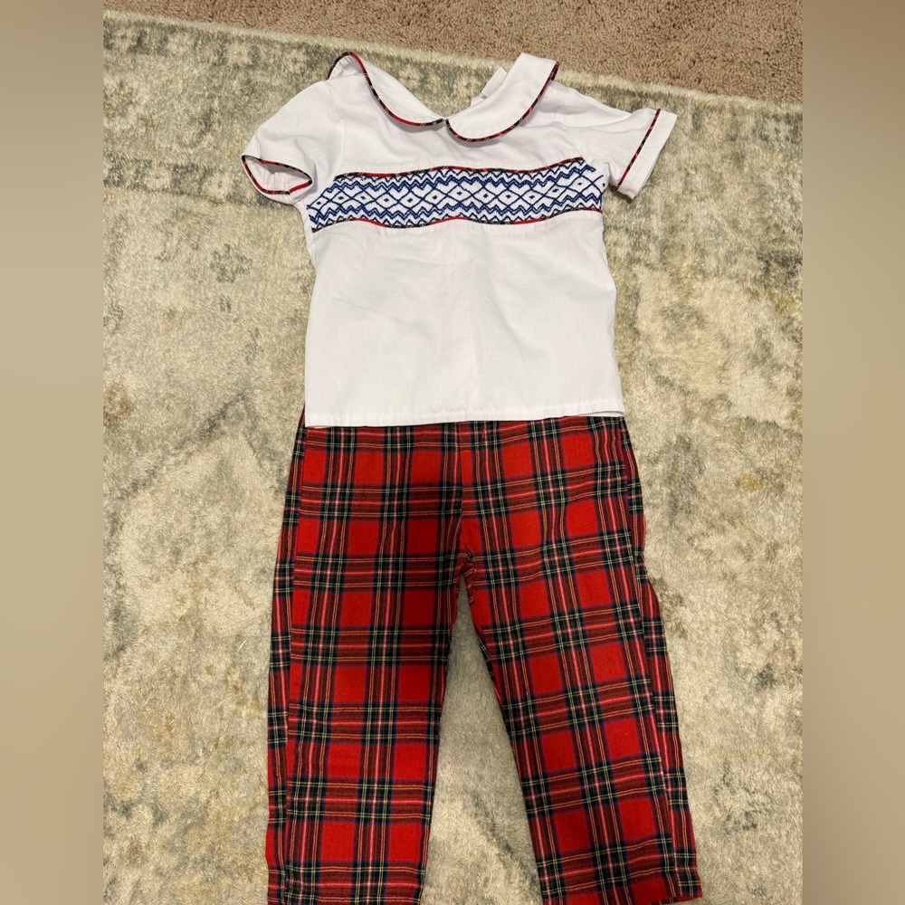 Toddler Boy Christmas Smocking outfit